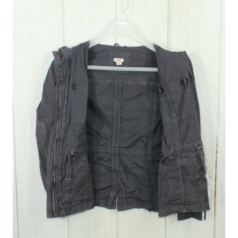 LL Bean Gray Cotton Drawstring Waist Ripstop Field Utility Jacket Size S - Picture 8 of 12